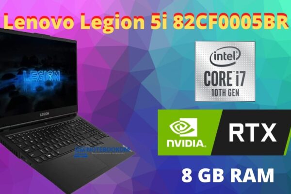 Notebook Gamer Lenovo Legion 5i 82CF0005BR COM GeForce RTX 2060 + i7-10750H E SSD NVME DE 128 GB