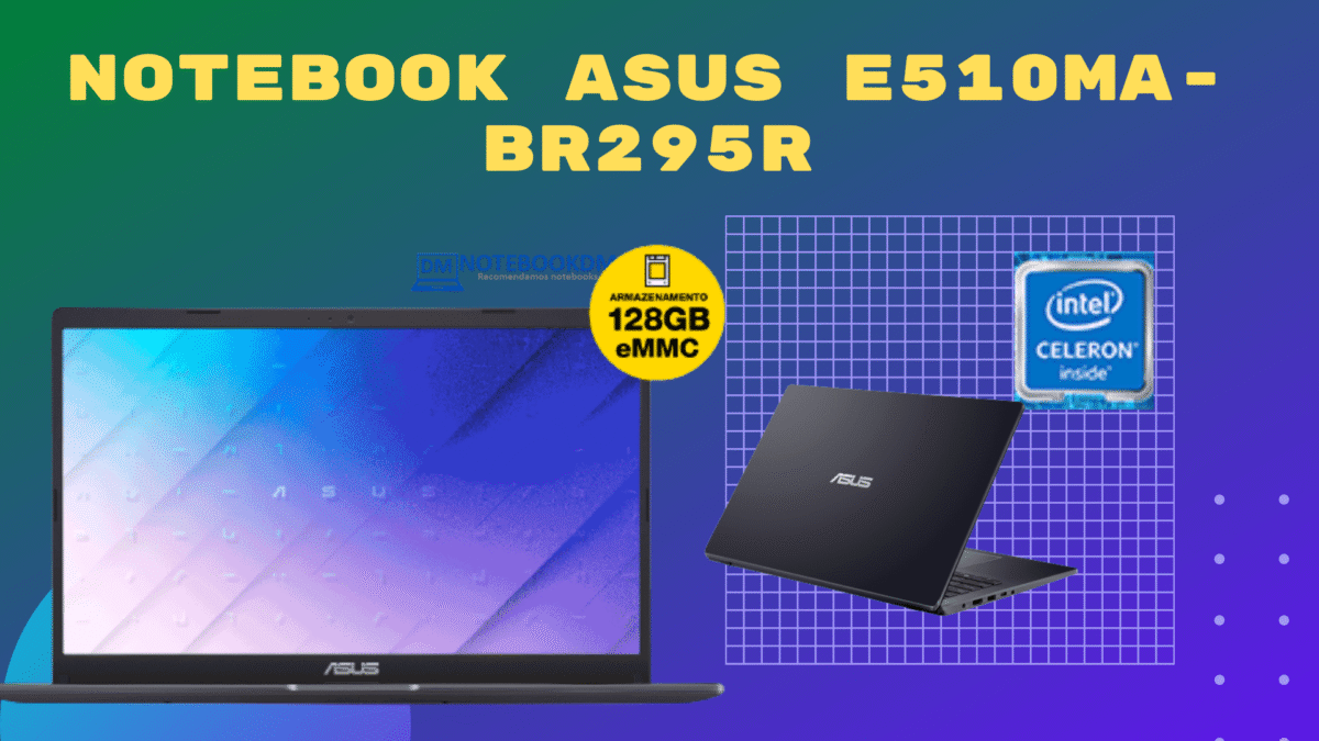 ASUS E510MA-BR295R COM Windows 10 PRO EMMC 128 GB E MEMÓRIA DE 2666 MHZ