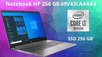 Notebook HP 256 G8 49V43LA#AK4 com SSD M.2 NVME e Intel Core I3 10º Geração