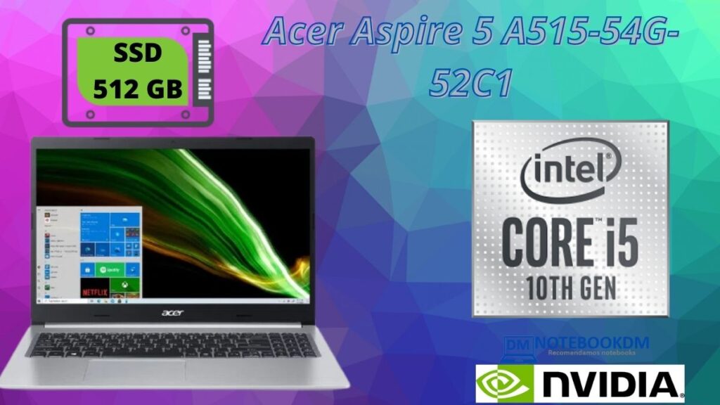 Acer Aspire 5 A515-54G-52C1COM SSD NVME 512 E TELA FULL HD