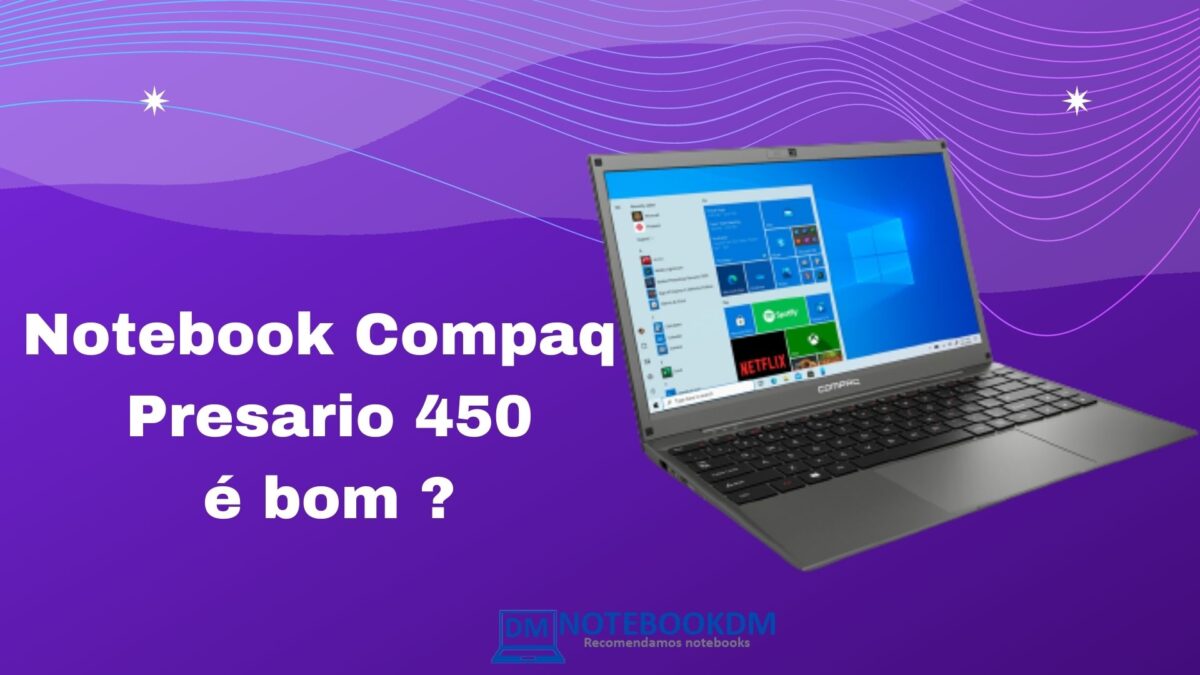 O Notebook Compaq Presario 450 é bom para estudar, trabalhar com aplicativos de escritório e se divertir assistindo filmes nas plataformas Streaming.
