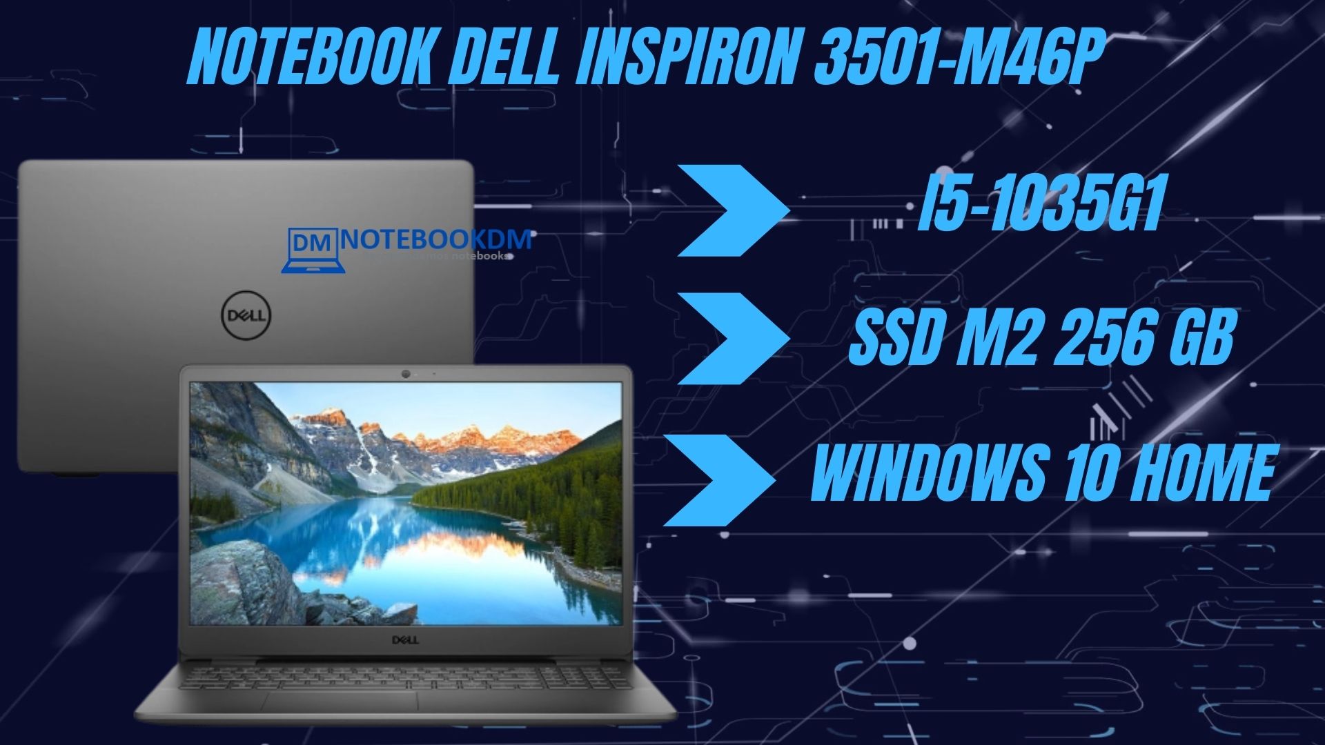 Notebook Dell Inspiron 3501-M46P é bom - Intel Core i5 10ª Geração 8GB RAM SSD PCIe NVMe M.2 256GB Windows Inspiron 15 3000 Series 3501