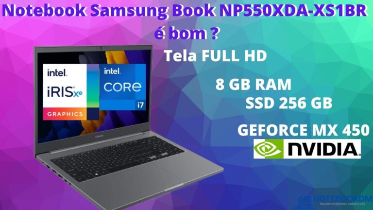 O Notebook Samsung Book NP550XDA-XS1BR é bom para trabalhar com projetos gráficos de nível médio e até rodar alguns jogos.