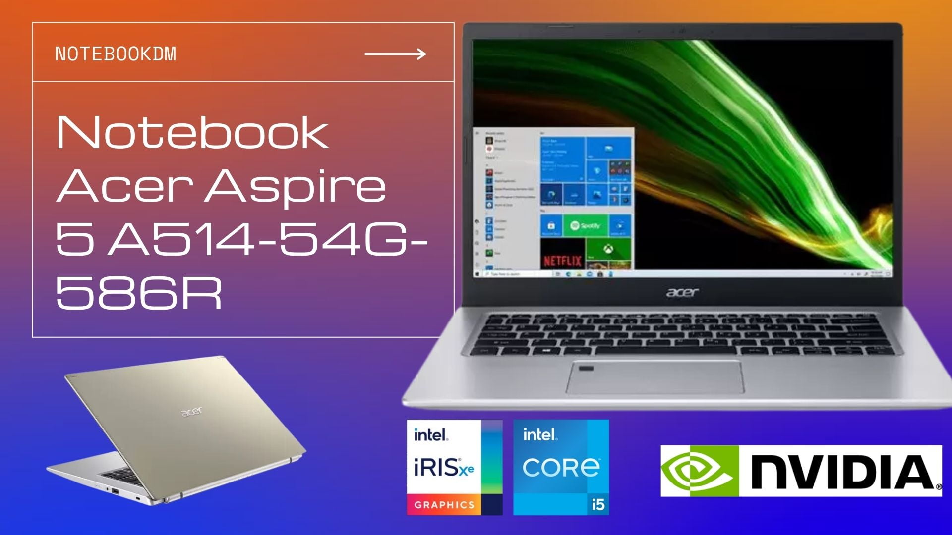 Notebook Acer Aspire 5 A514-54G-586R é bom ? MX350 + 14' Full HD IPS Notebook Acer A514-54G-586R com Intel Core i5 11ª Geração SSD NVME M2