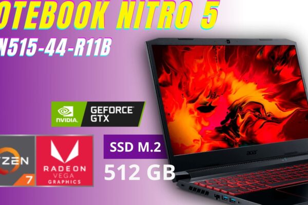 NITRO 5 AN515-44-R11B é bom ? Ryzen R7 + Tela de 144 Hz GTX 1650 de 4 GB VRAM GDDR6 Teclado retroiluminado na cor vermelha 8 GB DDR4 3200 MHz