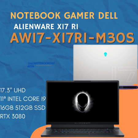 Notebook Dell Alienware X17 R1 Aw17-X17r1-M30s - Notebook Gamer COM RTX 3080 DE 16GB, Tela UHD de 17.3" (3840 x 2160) + Intel® Core™ i9-11980HK