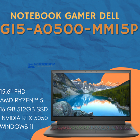 Notebook Gamer Dell G15-A0500-Mm15p é bom ? Um bom modelo para rodar diversos jogos. Ele vem equipado com Geforce RTX 3050, AMD Ryzen™ 5 5600H e SSD de 512 Gigas.