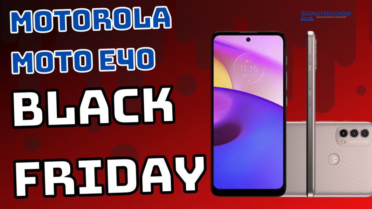 Black Friday 2021 Motorola Moto e40 Custando R$ 1.072,72 em até 10x sem juros no cartão de crédito.