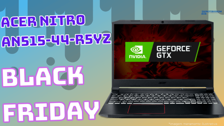 Black Friday 2021 Notebook Acer Nitro AN515-44-R5YZ Custando R$ 5.727,64 á vista se usar o cupom exclusivo da Loja.