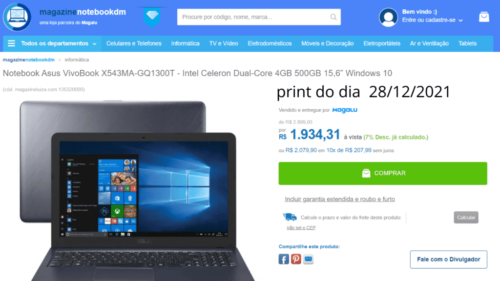 Notebook Asus VivoBook X543MA-GQ1300T