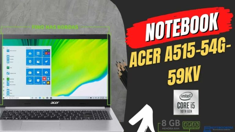 Notebook Acer A515-54G-59KV com Design Premium com tampa em metal e excelente configuração.