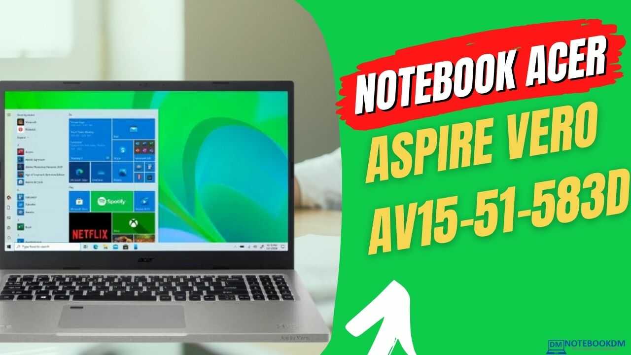 Notebook Acer Aspire Vero AV15-51-583D 1 Notebook Acer Aspire Vero AV15-51-583D: Modelo com Intel Core i5 da 11ª Geração, Windows 11 Home e SSD de 512 Gigas.