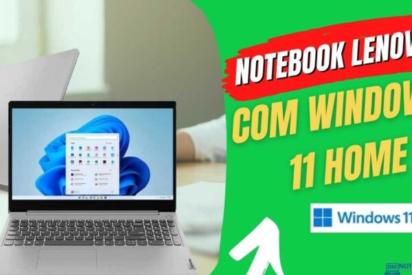 Notebook Lenovo com Windows 11 IdeaPad 3i 82BU0006BR. Modelo com 4 Gigas, SSD de 128 Gigas e tela Antirreflexo.