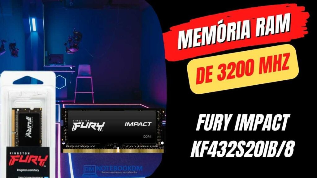 Memória RAM de 3200 Mhz para Notebook da Kingston - KF432S20IB/8 2 Memória RAM de 3200 Mhz para Notebook da Kingston - KF432S20IB/8