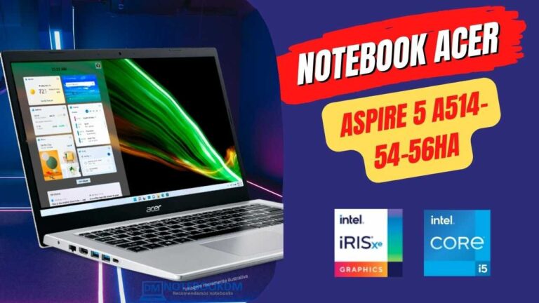Notebook Acer Aspire 5 A514-54-56HA com SSD NVME de 512 Gigas | Tela Full HD IPS e Windows 11