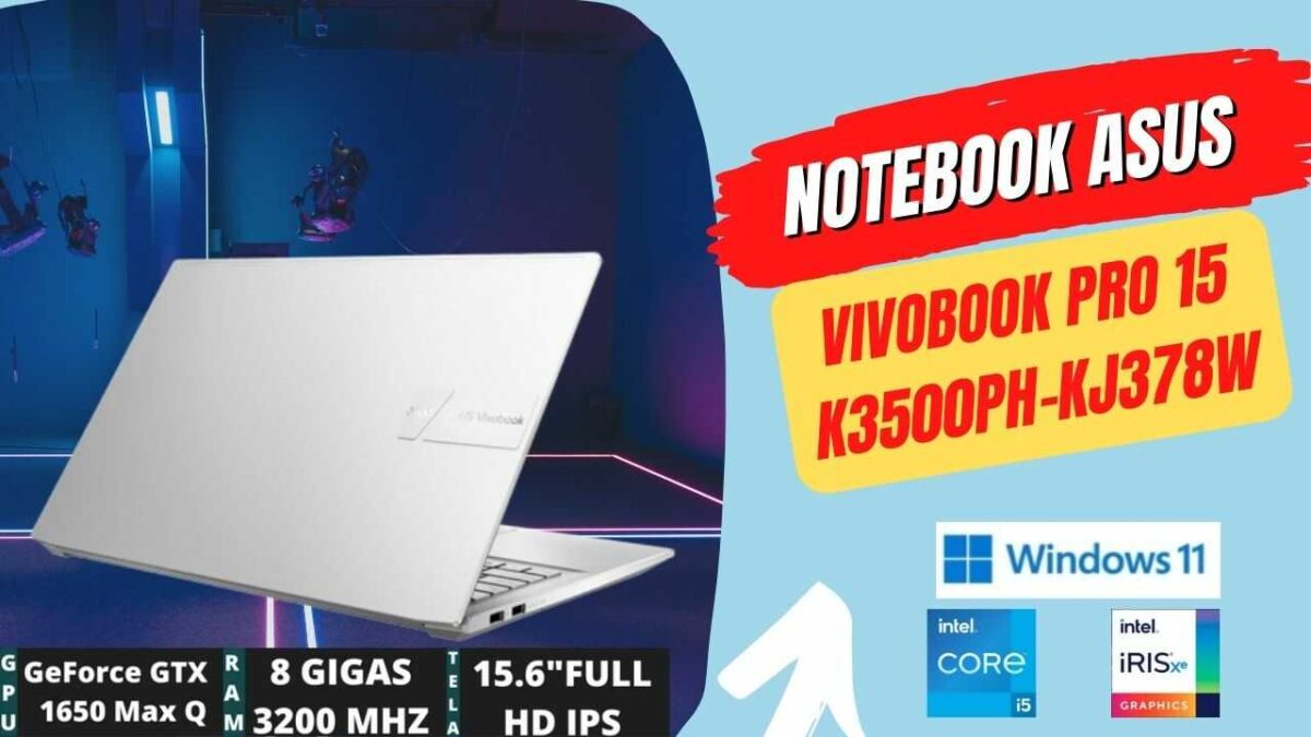 Notebook ASUS Vivobook Pro 15 K3500PH-KJ378W: Modelo avançado com NVIDIA GeForce® GTX 1650 Max de 8 Gigas + SSD de 512 Gigas e Intel® Core™ i5 11300H.