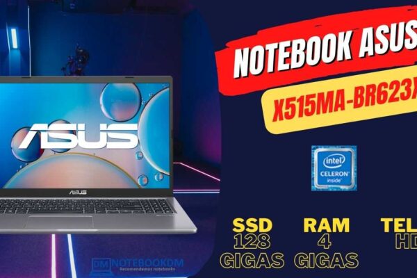 Notebook Asus X515ma-Br623x com SSD de 128 Gigas | Windows 11 PRO e 4 Gigas de RAM.