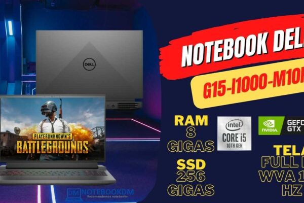 Notebook Gamer Dell G15-I1000-M10p&nbsp;Com Tela Full HD de 120 HZ + Geforce GTX 1650 + SSD de 256 Gigas.