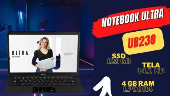 Notebook Ultra Ub230 com Intel Celeron N4020, Windows 11 home e SSD de 128 Gigas.