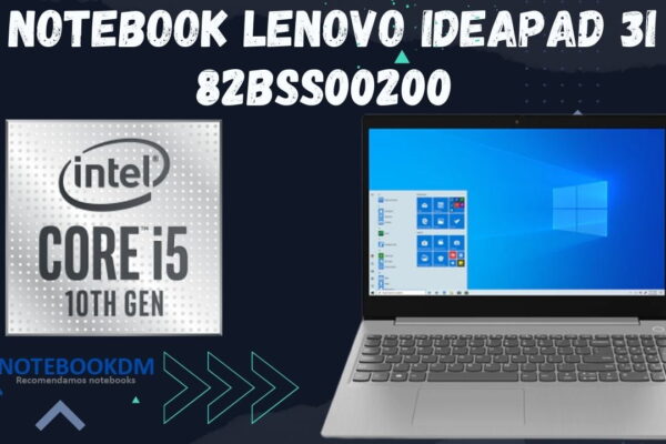 Notebook Lenovo IdeaPad 3i 82BSS00200 com SSD M.2 NVME de 256 GB + Processador Intel Core i5-10210U