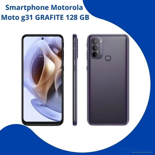 Smartphone Motorola Moto g31 GRAFITE DE 128GB Octa-Core 4GB RAM TELA 6,4” CâmERA. Tripla + Selfie 13MP