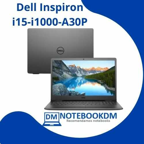 Notebook Dell Inspiron i15-i1000-A30P Com SSD de 256 GB + Intel Core I3 10ºGeração.