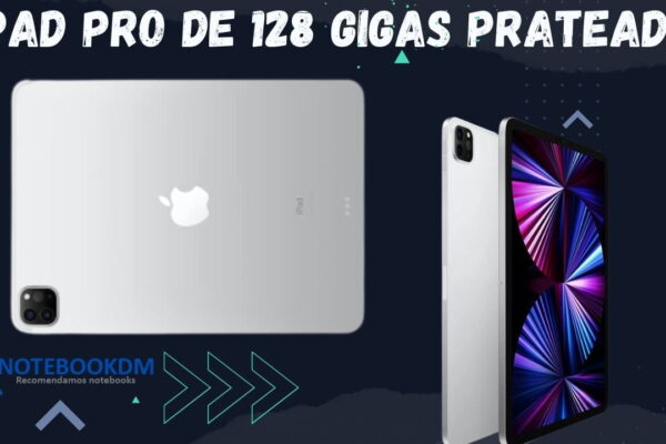 iPad Pro de 128 Gigas Prateado com tela Liquid Retina de 11 polegadas com ProMotion e Processador M1 da Apple.