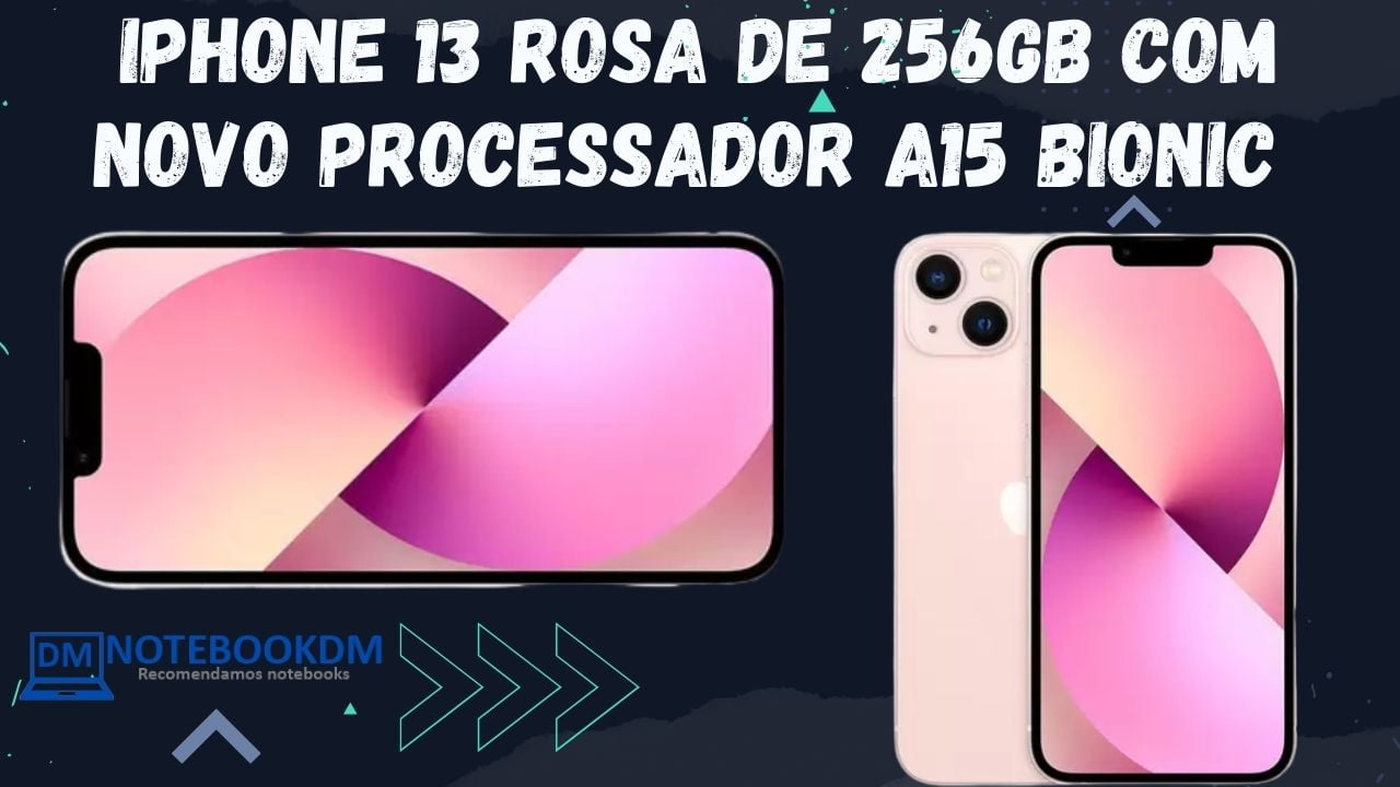 iPhone 13 Rosa de 256GB com A15 Bionic iOS 15 Tela Super Retina XDR