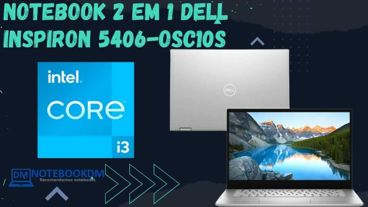 Notebook 2 em 1 Dell Inspiron 5406-OSC10S Notebook 2 em 1 da Dell com leitor de impressão digital.