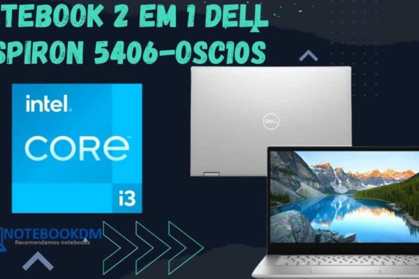 Notebook 2 em 1 Dell Inspiron 5406-OSC10S Notebook 2 em 1 da Dell com leitor de impressão digital.