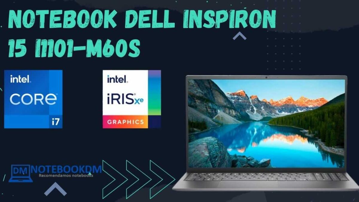 Notebook Dell Inspiron 15 i1101-M60S com NVIDIA® GeForce MX450 + Core i7-11390H e Tela Full HD.