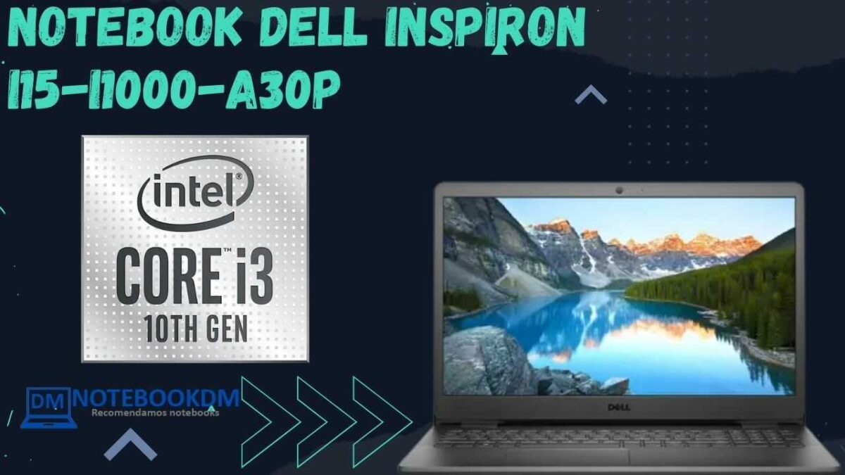 Notebook Dell Inspiron i15-i1000-A30P Com SSD de 256 GB + Intel Core I3 10ºGeração.