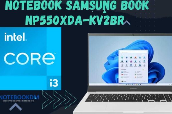 Notebook Samsung Book NP550XDA-KV2BR com Windows 11 HOME + Intel Core i3 11º Geração e na cor Branco