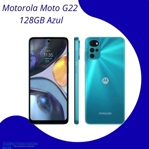Celular Motorola Moto G22 Preto Azul Verde de 128 GIGAS + Processador Quad Core e 5 câmeras no total.