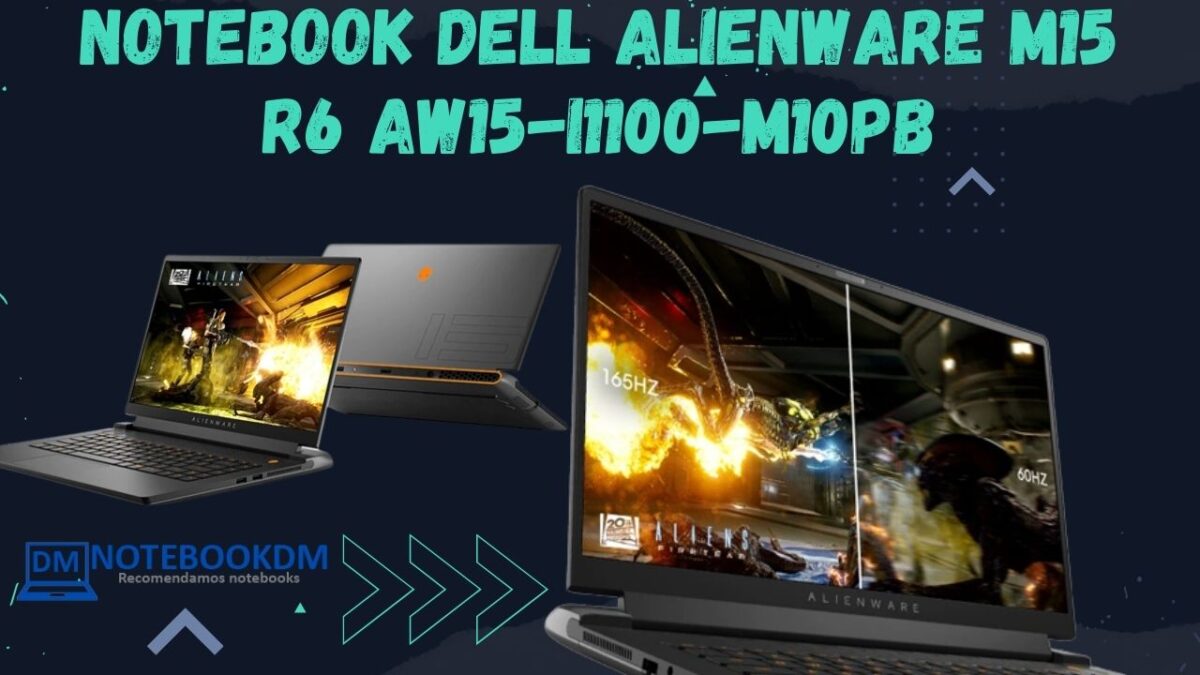 Notebook Dell Alienware m15 R6 AW15-i1100-M10PB com RTX 3060 6GB Windows 11 PROCESSADOR Intel Core i7-11º SSD de 512GB Mochila Dell Gaming 17