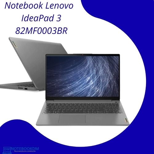 Notebook Lenovo IdeaPad 3 82MF0003BR com ryzen 5 5500u e windows 11home 64 bits.