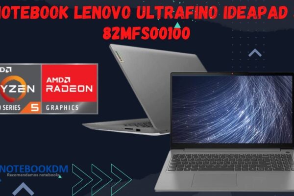 Notebook Lenovo IdeaPad 3 82MFS00100 com Ryzen 5 5500U E Linux para usar no dia a dia.