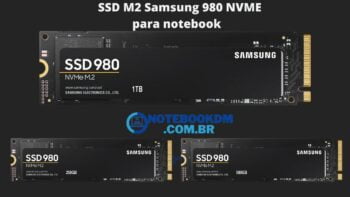 SSD M2 Samsung 980 NVME para notebook com 256 GB 512 GB 1 TB - Ideal para deixar o carregamento do sistema operacional mais rápido