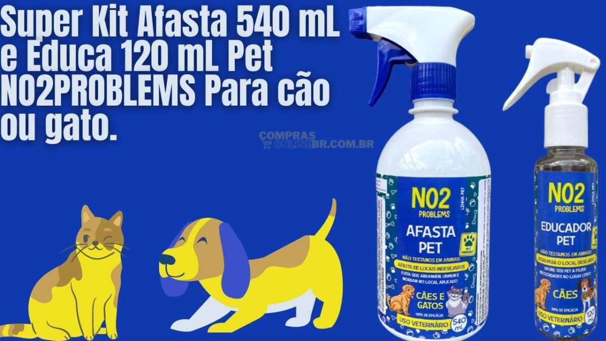 Super Kit Afasta 540 mL e Educa 120 mL Pet NO2PROBLEMS Para cão ou gato.