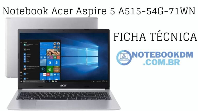 Notebook Acer A515-54G-71WN ficha técnica completa. confira as especificações deste Laptop Acer