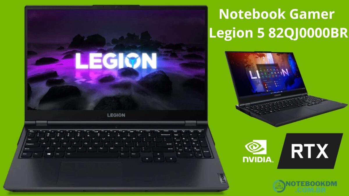 Notebook Gamer Legion 5 82QJ0000BR: Lenovo com R7-5800H e Geforce RTX3050
