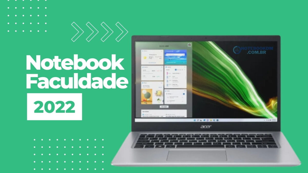 Notebook para faculdade 2022 notebook leve, compacto e bateria boa