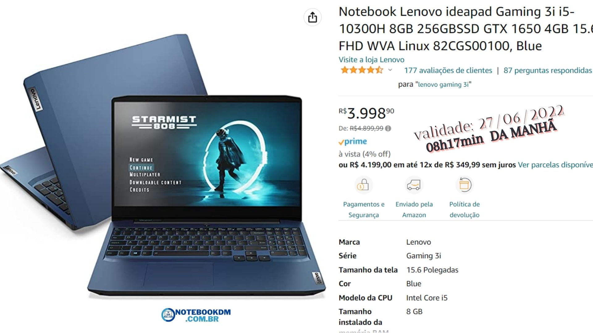 notebook com placa de vídeo dedicada barato EM JUNHO DE 2022.