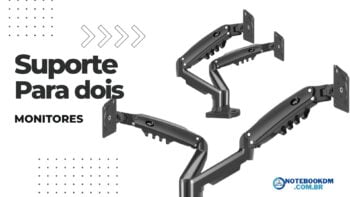 Suporte para 2 Monitores de até 35 Polegadas. Suporte Articulado de Mesa com Pistão a Gás.
