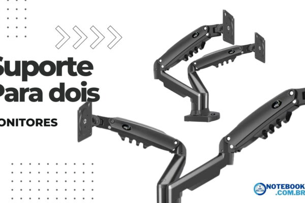 Suporte para 2 Monitores de até 35 Polegadas. Suporte Articulado de Mesa com Pistão a Gás.