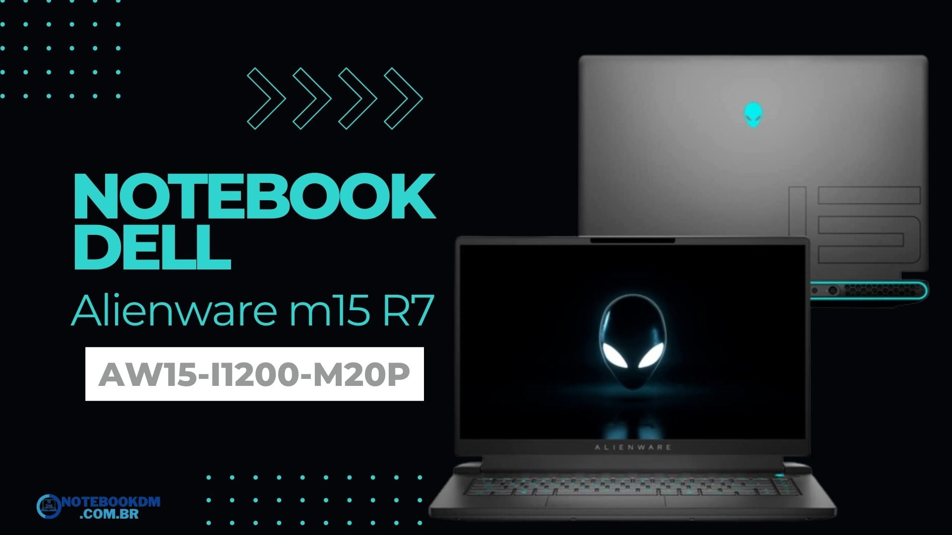 Alienware m15 R7 AW15-i1200-M20P: COM RTX 3070Ti de 8 GB e tela QHD DE 240 hz