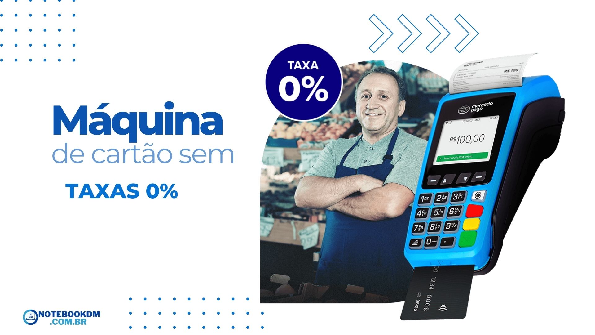 Máquina de cartão sem taxa e sem aluguel
