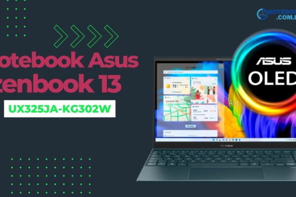 Notebook com Tela OLED - Asus Zenbook UX325JA-KG302W: Notebook com tela de 13,3 polegadas OLED 16:9 Full HD.