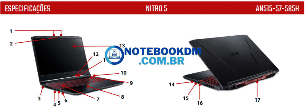 ACER NITRO 5 AN515-57-585H: Notebook com Tela DE 144 HZ E SSD DE 1 TB 3 ACER NITRO 5 AN515-57-585H: Notebook com Tela DE 144 HZ