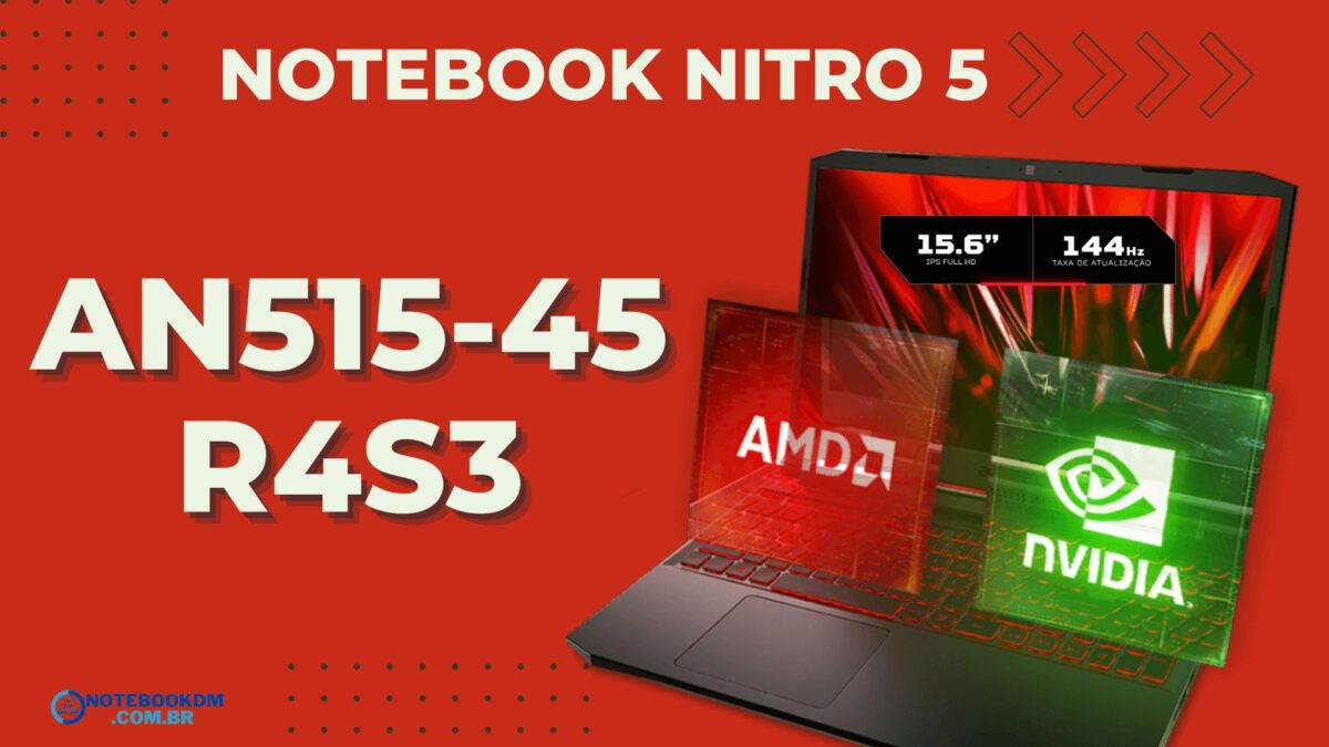 ACER NITRO 5 AN515-45-R4S3: Notebook Gamer com AMD Ryzen 7-5800H